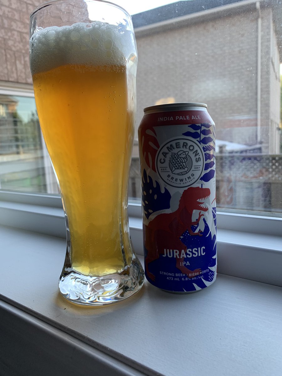 greatbigkid_eh's tweet photo. @ottawahockey @SpearheadBeer @freeszya @bow_en_arrow @bertrand_boily @david_buist @DrunkPolkaroo @LadyPolkaroo @NeilWRhodes @deadsquid @heatherington84 @xBeannote @BeerStoreDude @SudburyHomebrew @amys_here @Paul__G__ @Paul_TheBeerGuy @BeerFromCanada @cellmavin @linda_lballis Tonight’s #fbotd honours went to my local craft brewer, @CameronsBrewing (about 2km from here). Just picked these up today - Jurassic IPA! 6.8 abv, 68 IBU, mango, grapefruit &amp; citrus notes. Says it “starts simple but becomes more complex with each sip” on the can. Can confirm! https://t.co/IKvfAUxl1n