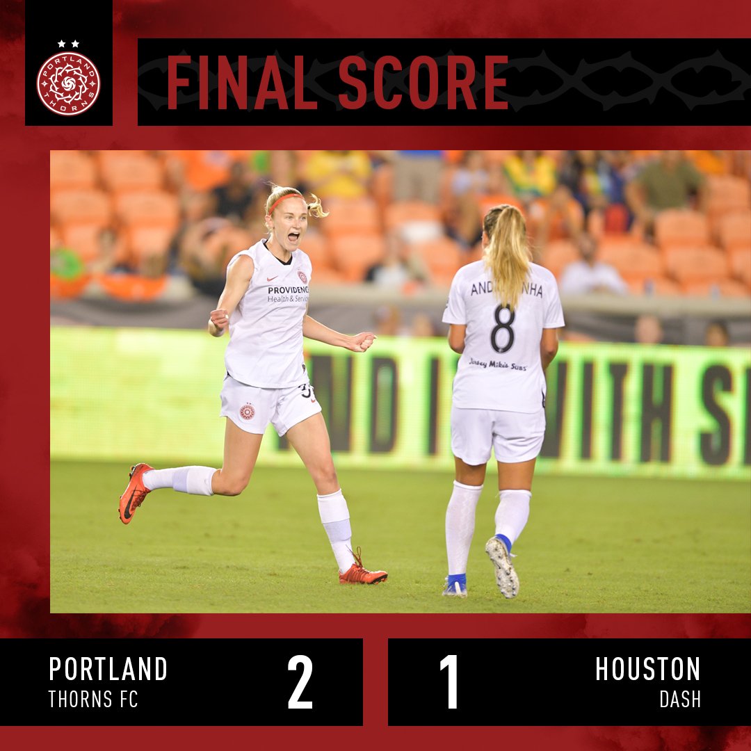 ThornsFC's tweet photo. *clears throat*

With an epic comeback road win, your Portland Thorns are top of the @NWSL table! 🌹 #HOUvPOR #BAONPDX https://t.co/2lvADMdvqu