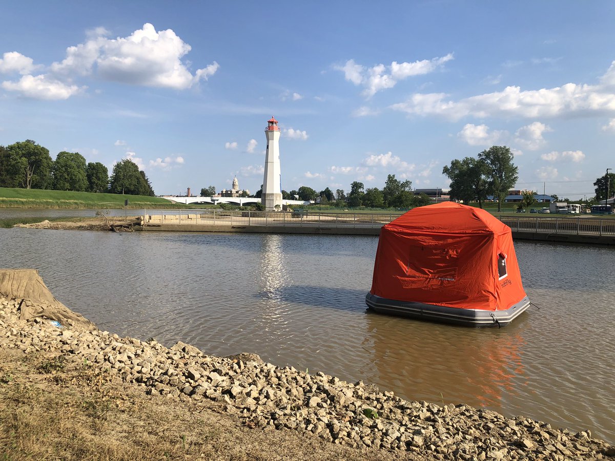 AnthonyKRhoades's tweet photo. @DaytonMagazine is about to set sail... in a tent!  Thanks @VisitMiamiCo.  These floating tents are now available to rent through Adventures on the Great Miami.  Learn more by visiting https://t.co/zCZoMukYE0 https://t.co/kUGn5hOB9V