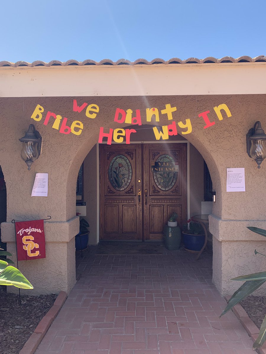 sydsancheezy's tweet photo. parents threw me a usc-scandal themed grad party last weekend. fight on to everyone but #loriloughlin @USC https://t.co/HNCETh1CWF