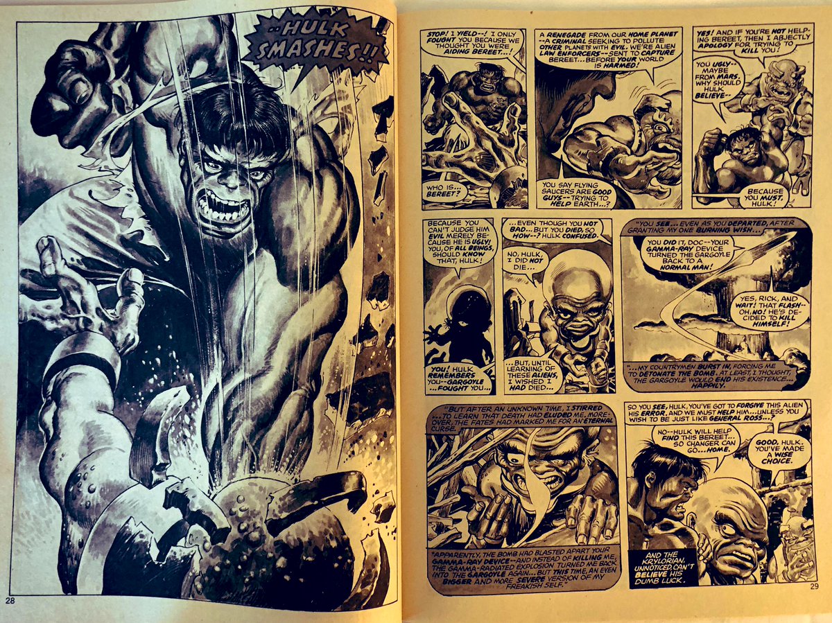 DallanB's tweet image. Brought this bad boy along to read on our #staycation this weekend.
(Inspired by #RobKelly’s FW Presents: Mountain Comics #17 podcast. 👍🏼)
#RampagingHulk #1 #1977
@TreasuryComics