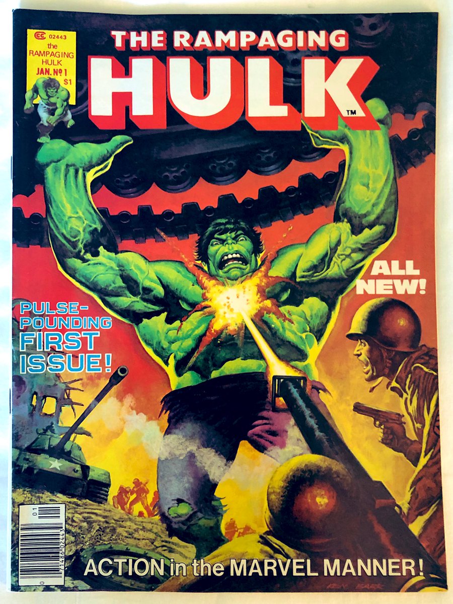 DallanB's tweet image. Brought this bad boy along to read on our #staycation this weekend.
(Inspired by #RobKelly’s FW Presents: Mountain Comics #17 podcast. 👍🏼)
#RampagingHulk #1 #1977
@TreasuryComics