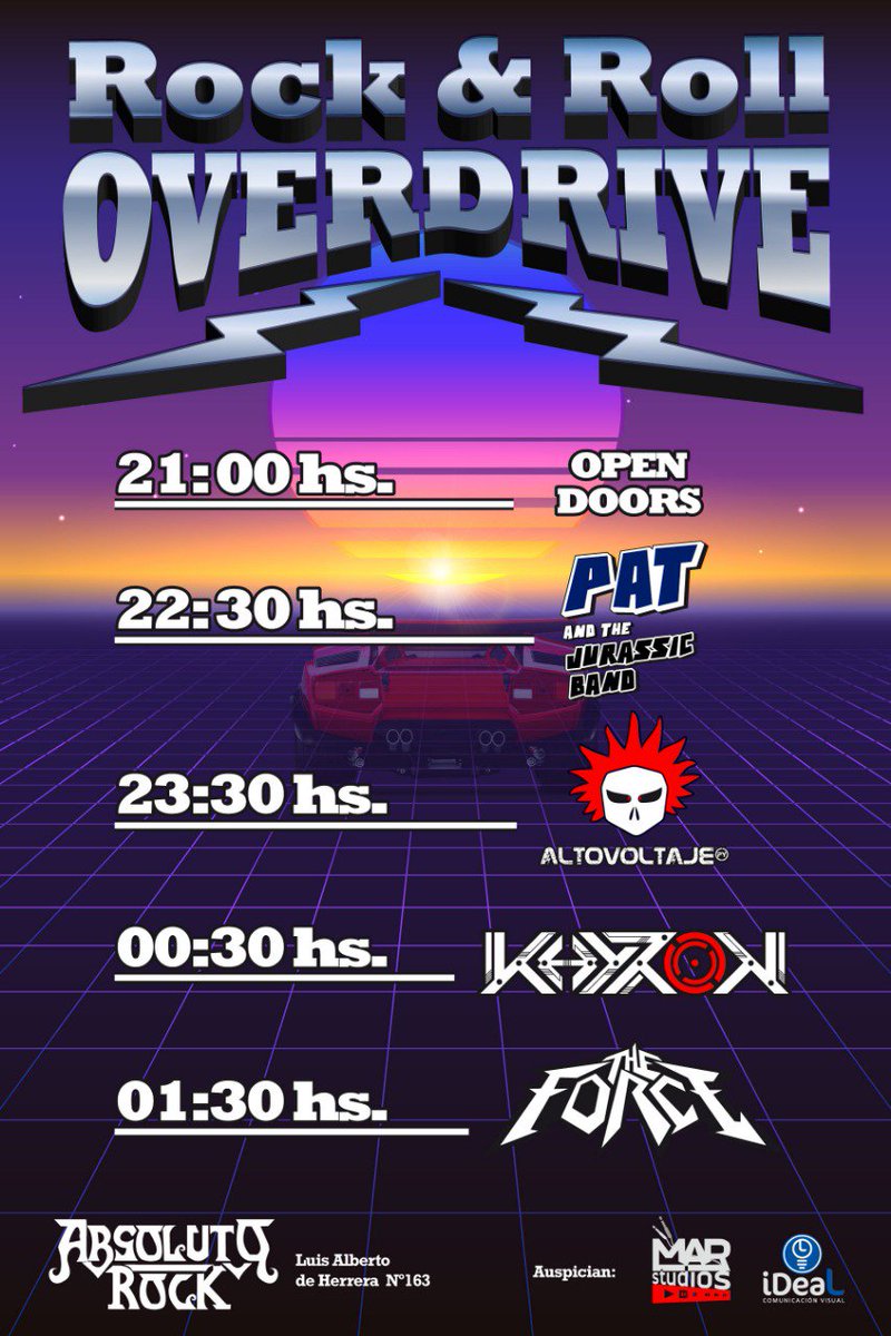 La grilla para la cita de hoy!!!!
#rockandrollmadeaca