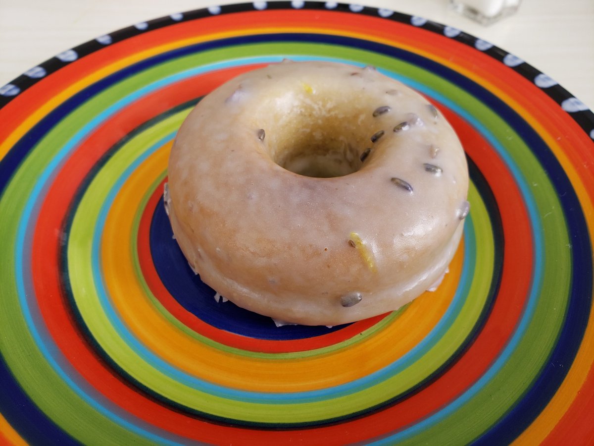 actthisname's tweet photo. A small cafe in Burbank, had a torta with barbacoa, we shared a giant slice of lemon raspberry cake, and tried a  lavendar donut!! https://t.co/hwjB8DxAhS