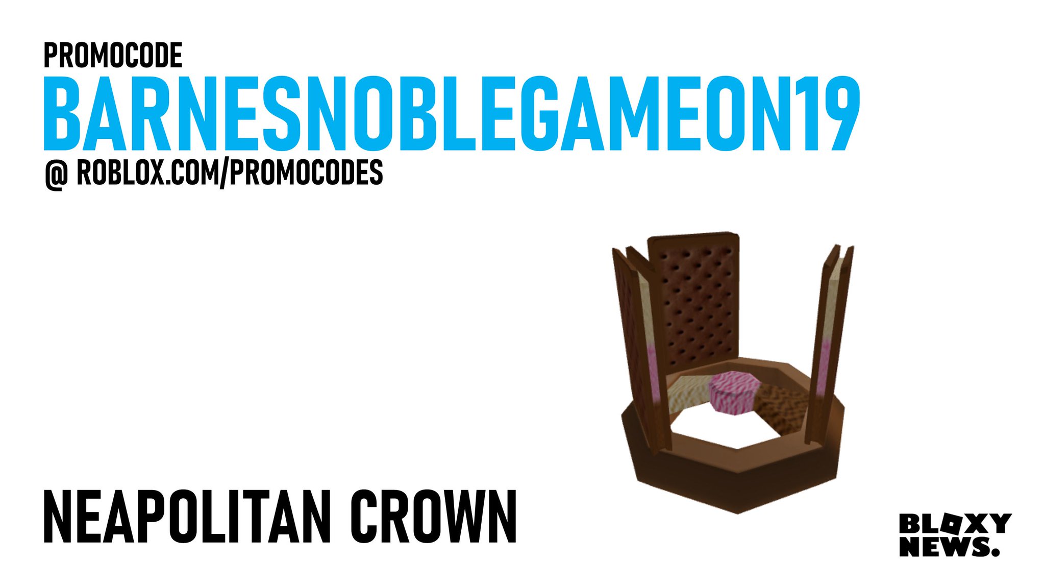 Bloxy News On Twitter Bloxynews New Promocode Enter The Code Barnesnoblegameon19 Https T Co 7qvdjgejbm To Receive The Neapolitan Domino Crown Roblox Https T Co L3120xjasl - a new roblox promo code neapolitan crown code