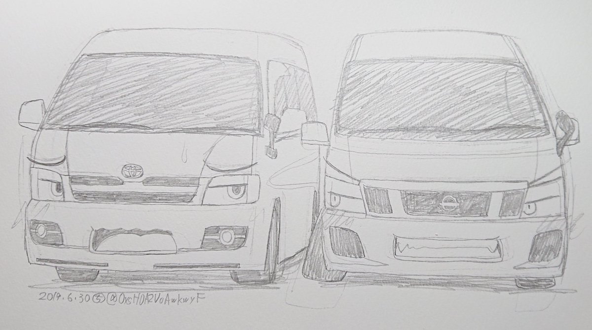 ちゃぶ台 ハイエースとキャラバンを描きました こんな関係だったら良いですね ちゃぶ台 ハイエースとキャラバンを描きました こんな関係だったら良いですね