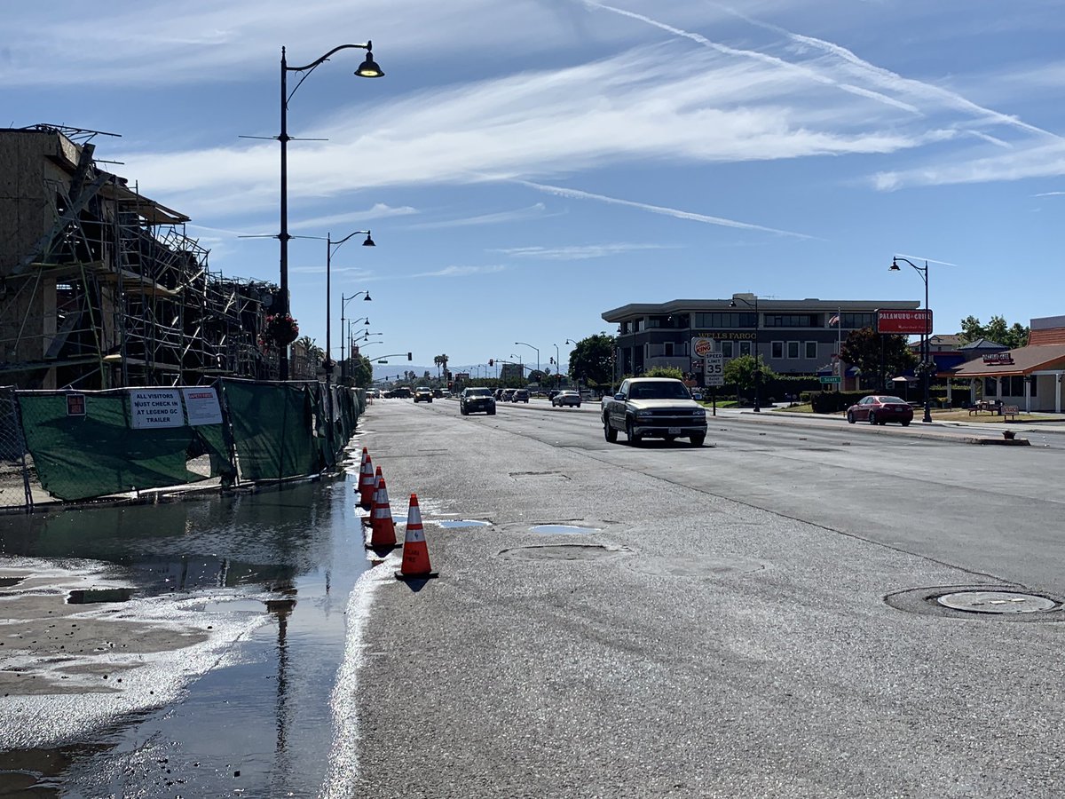 SantaClaraFD's tweet photo. Firefighters continued to secure the fire scene today by addressing remaining collapse hazards. El Camino Real open to traffic. Fire investigators continue with their investigation into the fire cause and location of origin. https://t.co/qjtinMHurT