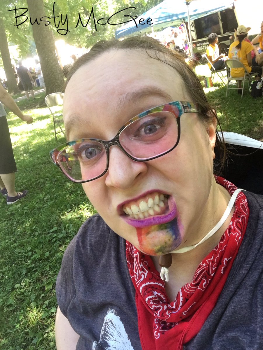 busty_mcgee's tweet photo. Then I accidentally smeared and sweated it off. π«ππ¦π§π»ββοΈ #pride #queer #rainbow #facepaint #oops #bustymcgee #sweaty #thisfatbabeisnotafanoftheheat https://t.co/Fd9BKBQGFk