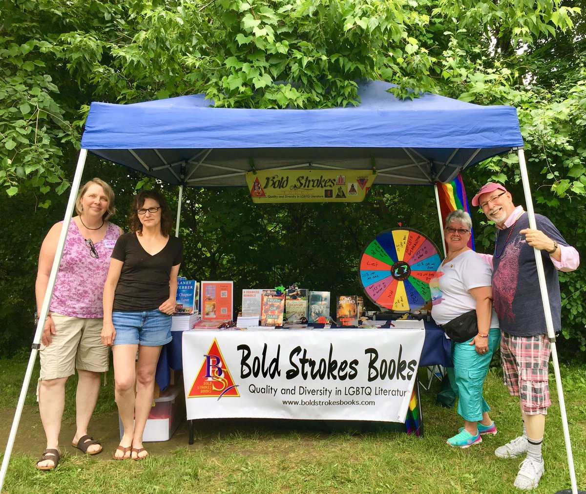 davidswatling's tweet photo. Fabulous day! First Bennington Pride in Vermont with @boldstrokebooks fellow authors @CSpencerAuthor @ReneeRoman2018 @LaneyWebber Big thanks to @queerconnectbe2 #LGBT #Books #PrideMonth #Stonewall50 https://t.co/pdpEYZDZaj