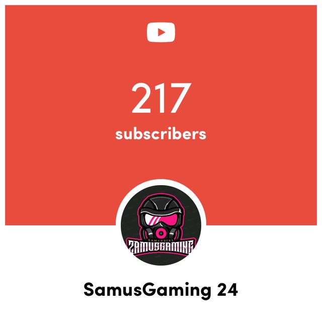 ZamusGaming's tweet photo. Omg you guys are crazy!😭👏🏻 lets keep growing. Ily guys so much!! #ZGFam
SamusGaming 24 reached 217 subscribers on YouTube!
#YTCount https://t.co/ZZdvUp5Kro