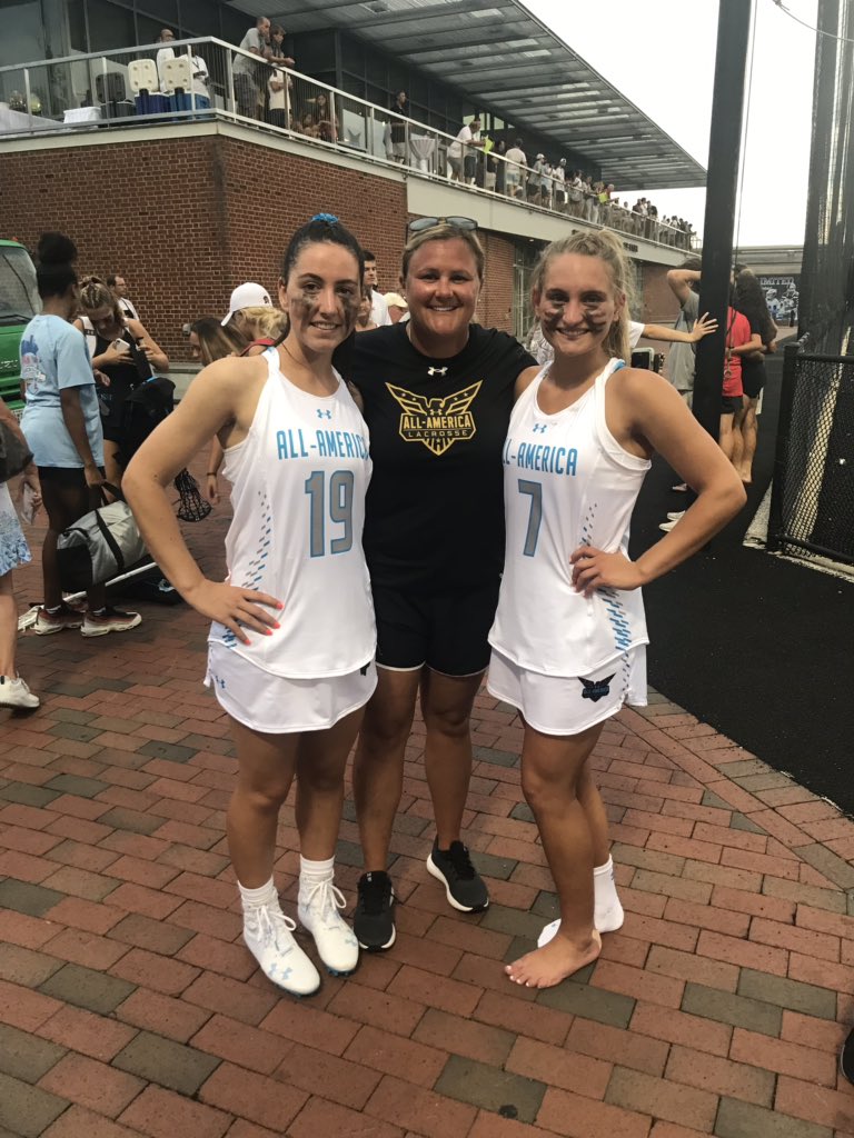 CoachBertolone's tweet photo. ESM repping Long Island. Coach Becky Thorn and @MarylandWLax Catherine Flaherty and @NDWomensLax Casey Choma at the UA All American Senior Game. @LIYELLOWJACKETS @SectXISuffolk @suffolkgirlslax https://t.co/IOTOpMi2dl