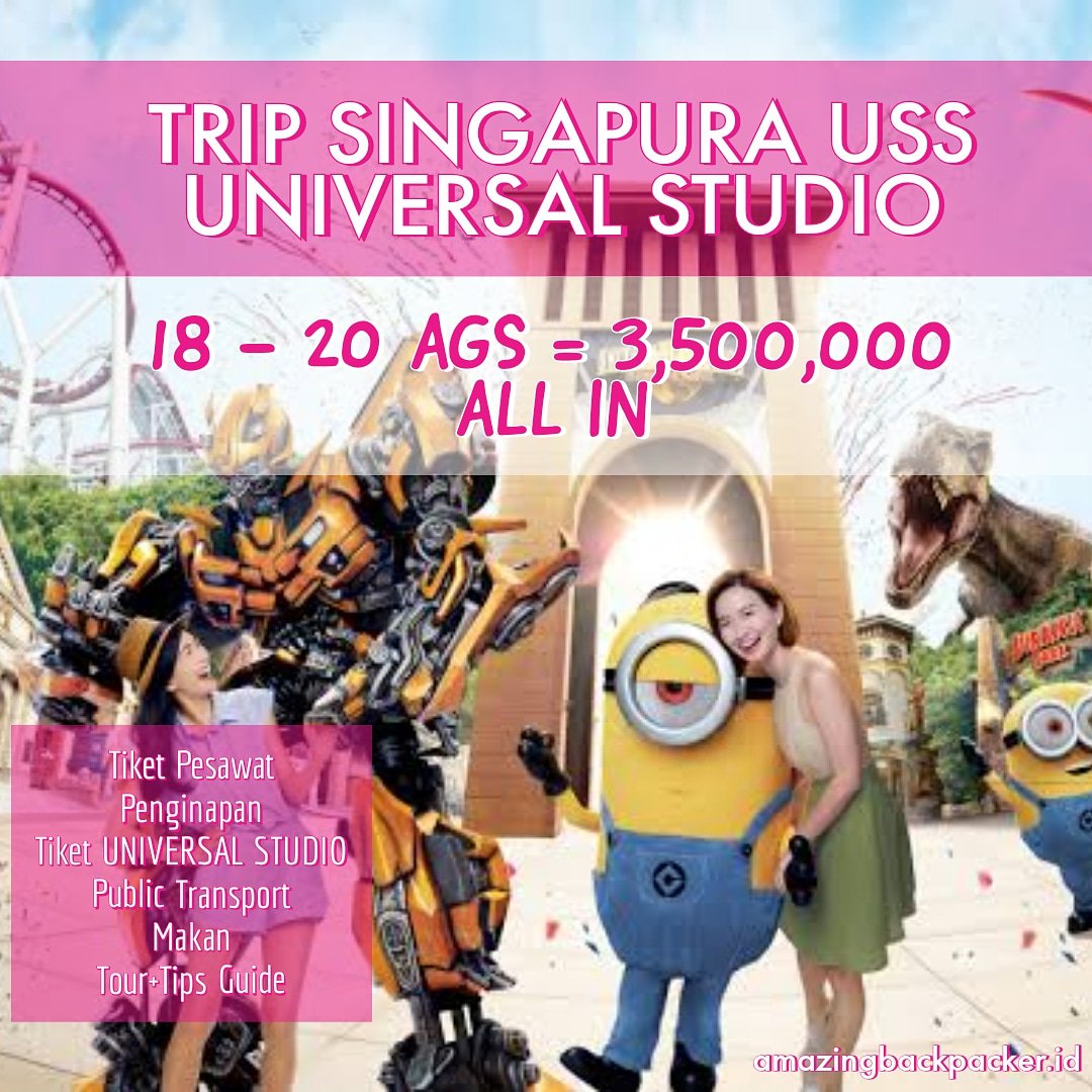 backpackeramaze's tweet photo. Dibuka pendaftaran Tour Singapura Universal. HARGA YANG TERCANTUM SUDAH ALL IN #tourmurah #toursingapura #tursingapura #singapore #pakettour #pakettourmurah #pakettrip https://t.co/TzP6mHSWif