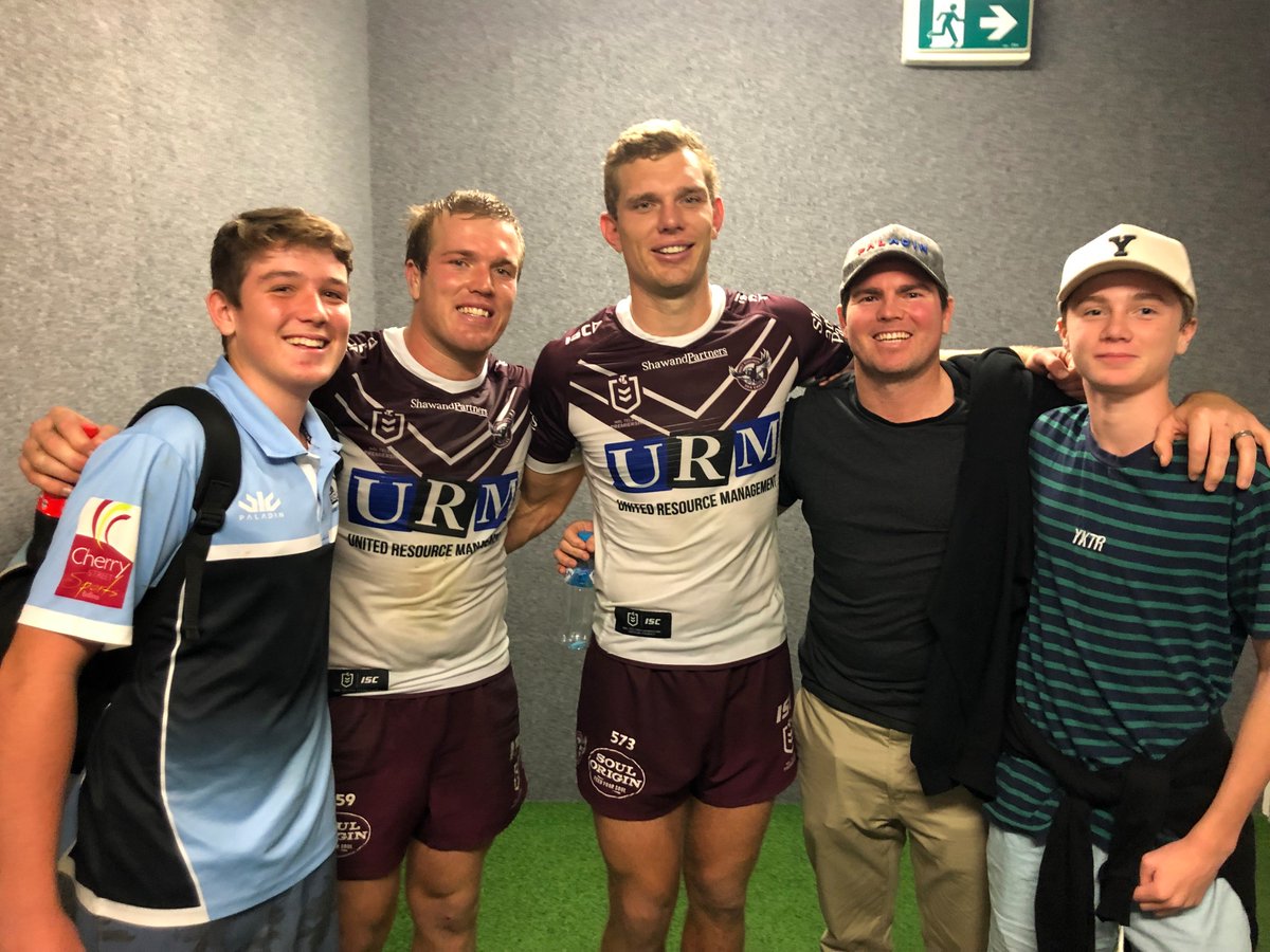 SeaEagles's tweet photo. It was fantastic to see Sea Eagles legend Jamie Lyon in the sheds again last night.

Looking good, 'Killer'. 👍

#ManlyForever https://t.co/PFyy6mIm96
