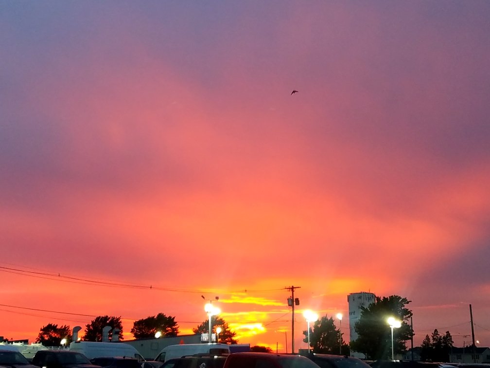 Sunset Tonight in Hazlet NJ 6/29/19 
#sunset #sky #clouds #sun #fireinthesky #hazletnj @StormHour