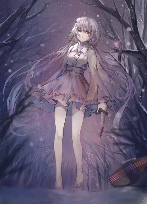 #東方project #九十九弁弁 
白い雪と赤い血 