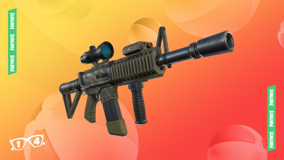 Fortnite's tweet photo. Each day we're bringing back a vaulted weapon for one day only! 

Today's weapon is the Thermal Scoped Assault Rifle. https://t.co/Zp4xxmECLS