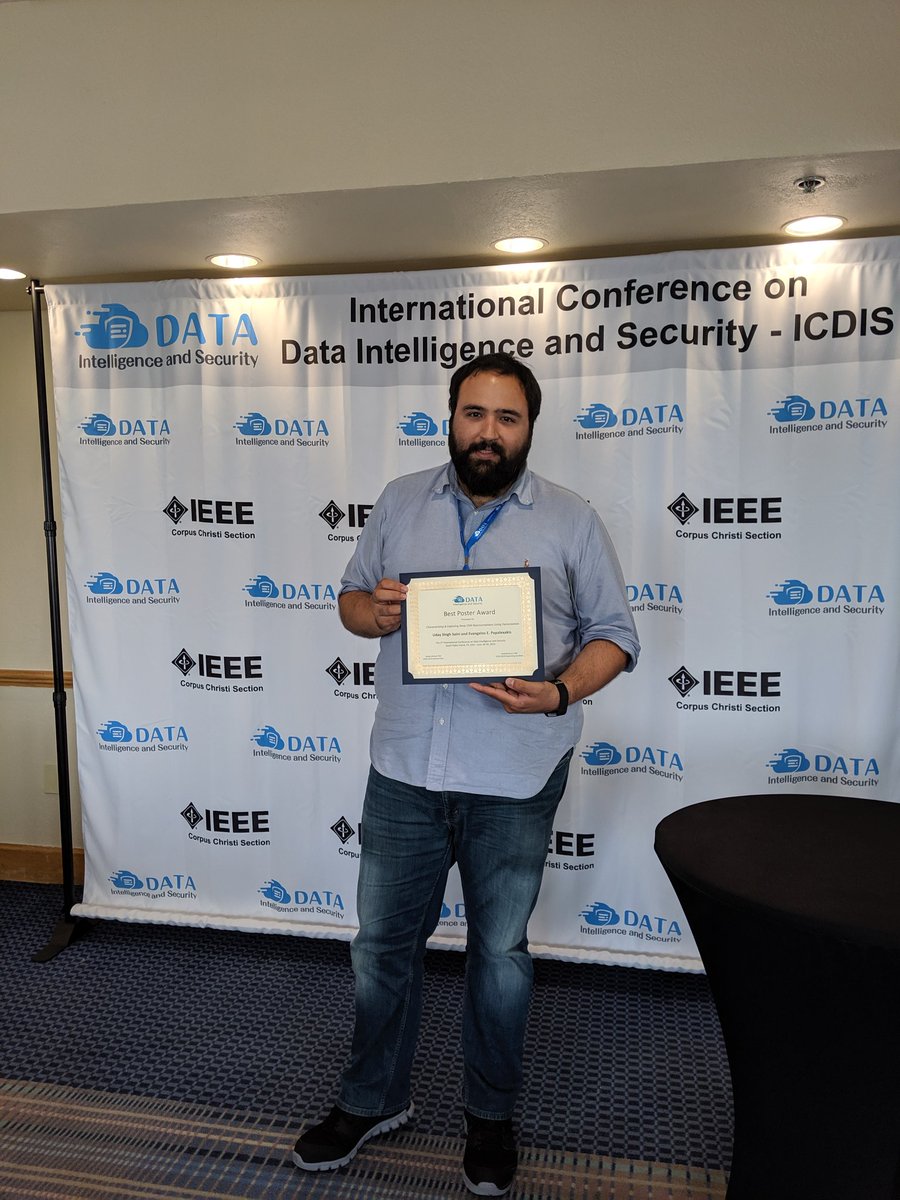 vagelispapalex's tweet photo. Concluding a very exciting #icdis19 conference with a best poster award for our work on understanding #DeepLearning using #tensors #tensorfactorization #machinearning #datascience #cybersecurity @UCRiverside @bournscollege https://t.co/zySvJAAHhB