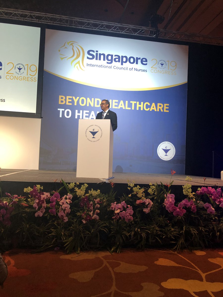 <a href="/ICNurses/">ICN - International Council of Nurses</a>  nursing friend and our hero <a href="/DrTedros/">Tedros Adhanom Ghebreyesus</a> general secretary of <a href="/WHO/">World Health Organization (WHO)</a>  So proud to have you here with us in in #ICNCongress2019 in Singapore. <a href="/norsksykepleier/">Norsk Sykepleierforbund</a>