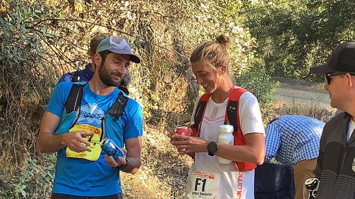 iRunFar's tweet photo. Last year’s women’s champ, Courtney Dauwalter, has decided to drop at mile 79.8. We hope the leg heals up! #WS100 https://t.co/VppbfZGd6x