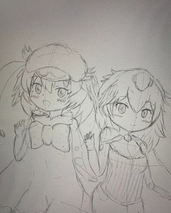 いつもと違う頭身で描こうとすると難しい…! 