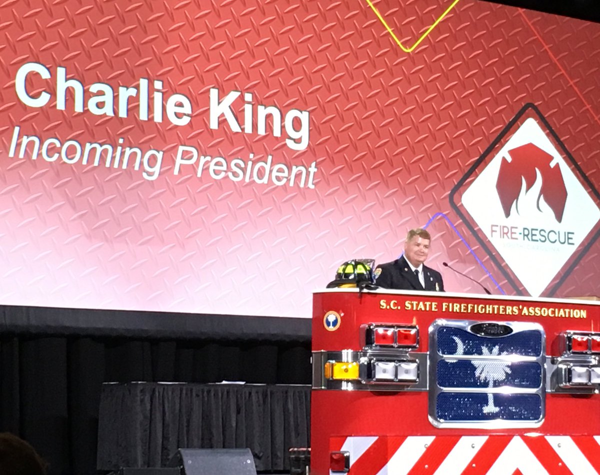 scfirejpope's tweet photo. Congratulations to my friend Charlie King @Oconeefire as he is sworn in as President of the @scfirefighters @FireRescueSC #SCFR19 https://t.co/upGdb3ymE2