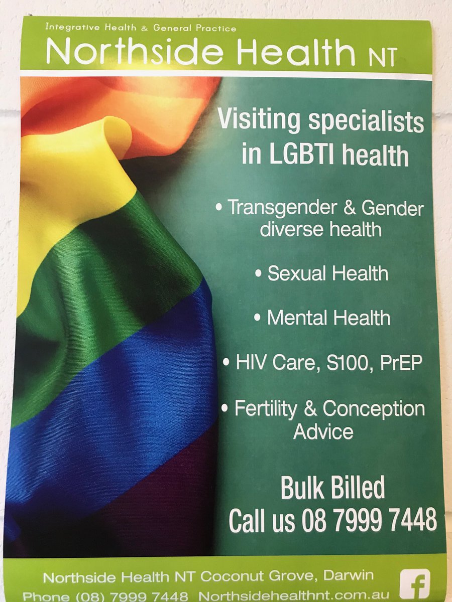 Just finished 3 days running the LGBTI clinic at Northside Health NT in Darwin. Thanks Dani Stewart, Sam Harley and team for creating the opportunity to serve the LGBTI community.