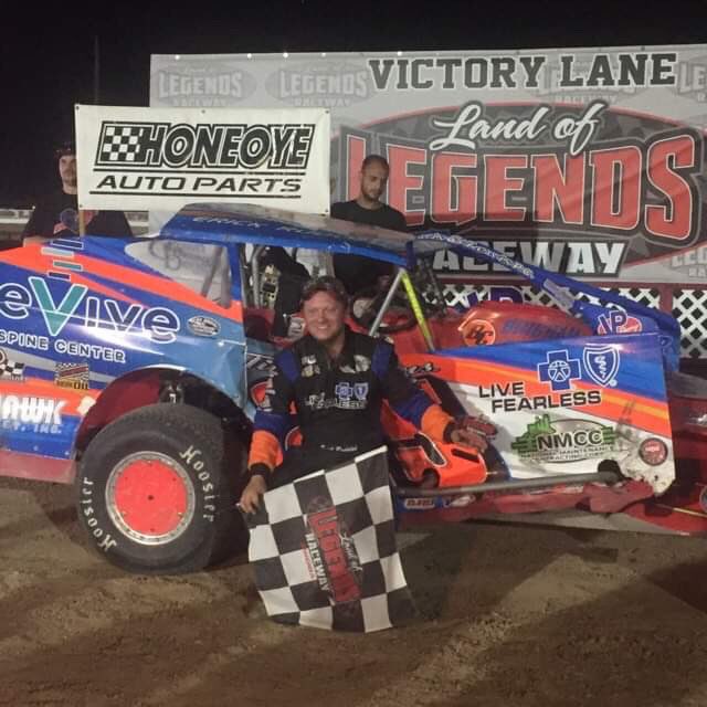 LandofLegendsNY's tweet photo. Congrats to Erick Rudolph in his Big Block Modified Feature Win at Land of Legends. #victorylane #bigblockmodified https://t.co/EfAxyssv2k