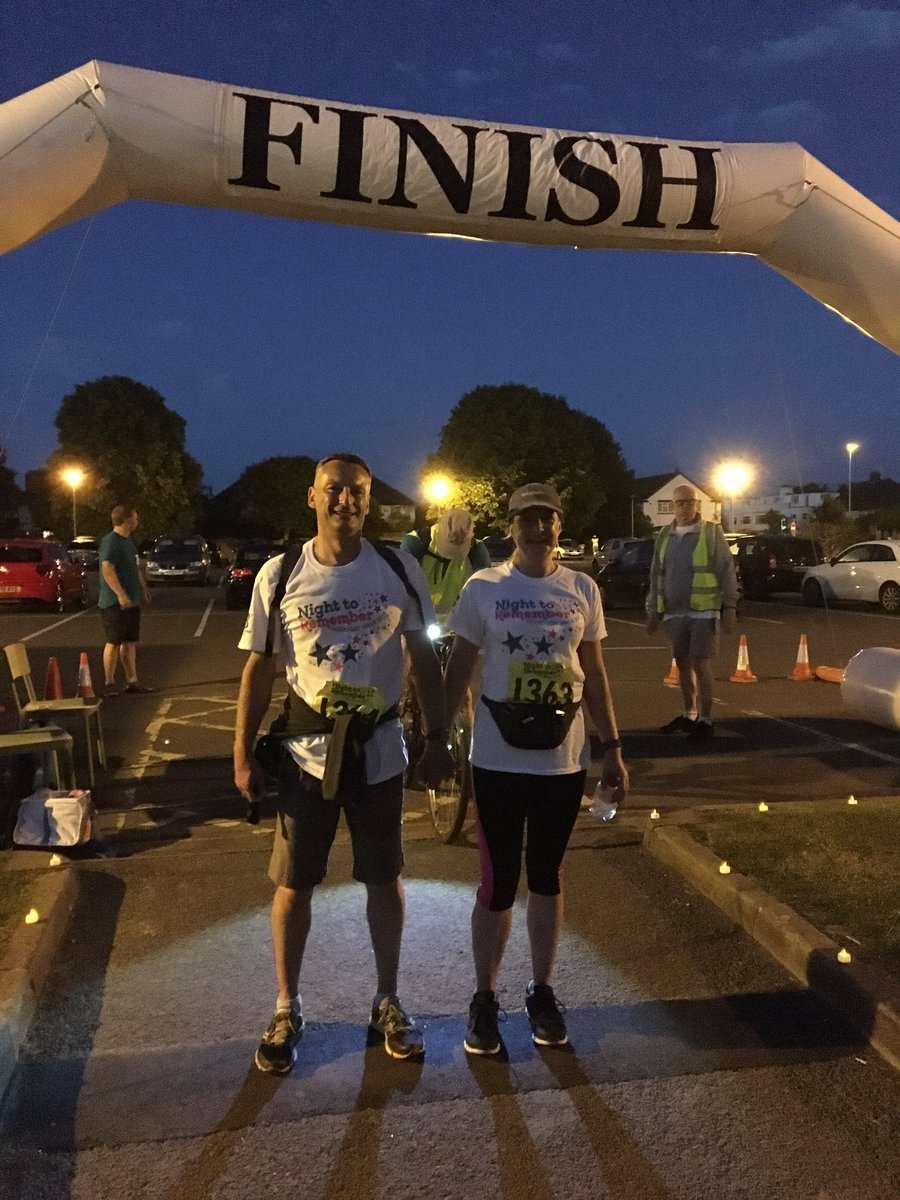 StBarnabasHouse's tweet photo. Congratulations to Simon and Lorraine who are the first 20 mile walkers to cross the finish line! #STBN2R https://t.co/xdQLHhslQq