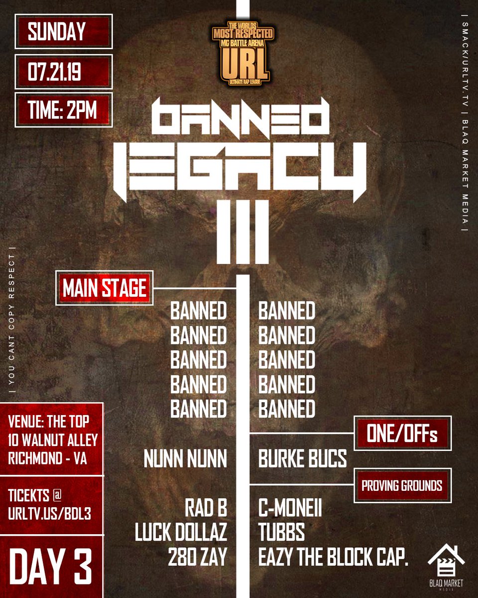#BANNEDLEGACY3 @ urltv.us/bdl3