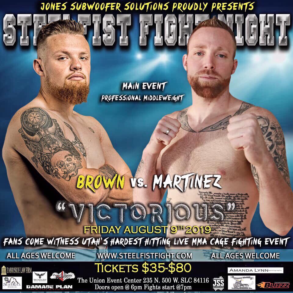 valhalla_btown's tweet photo. Friday August 9th in Salt Lake City I have the honor of being the main event for @SteelFistFights in my professional MMA debut. 

Send me a message to get your tickets!
VIP table seats $80
Floor seats $55
VIP Bar seats $65
General Admission $35
VICTORY OR VALHALLA!😈🤘🏼💯 https://t.co/nwS0pP9c3A