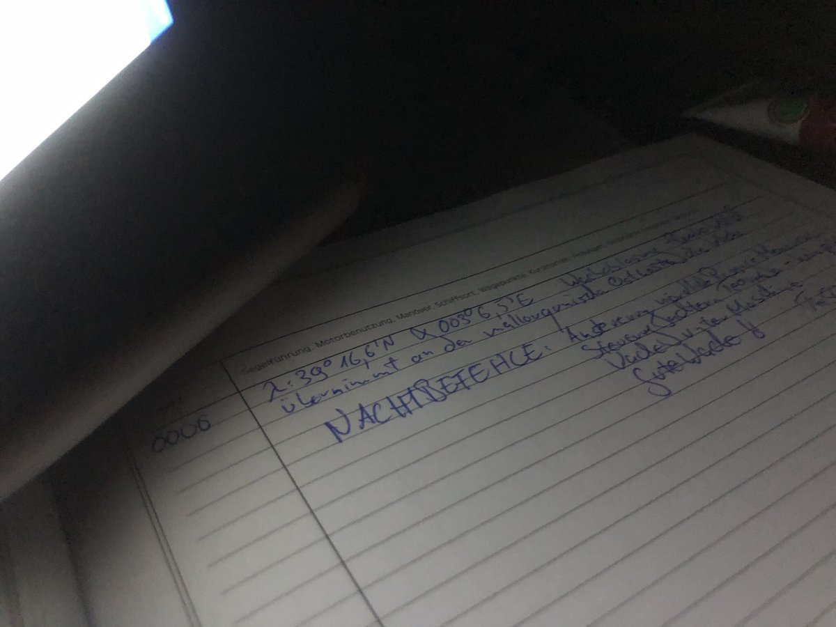 NHClanson's tweet photo. NAVIGATORS HERITAGE CHALLENGE: The beginning of the night on board of an expedition yacht on sea always starts with the night orders from the Skipper to the night watches. Everything is marked in the @NHClanson #logbook. #tradition #seamanship #generations https://t.co/TpcnI3rHeS https://t.co/H65QQnMMdc