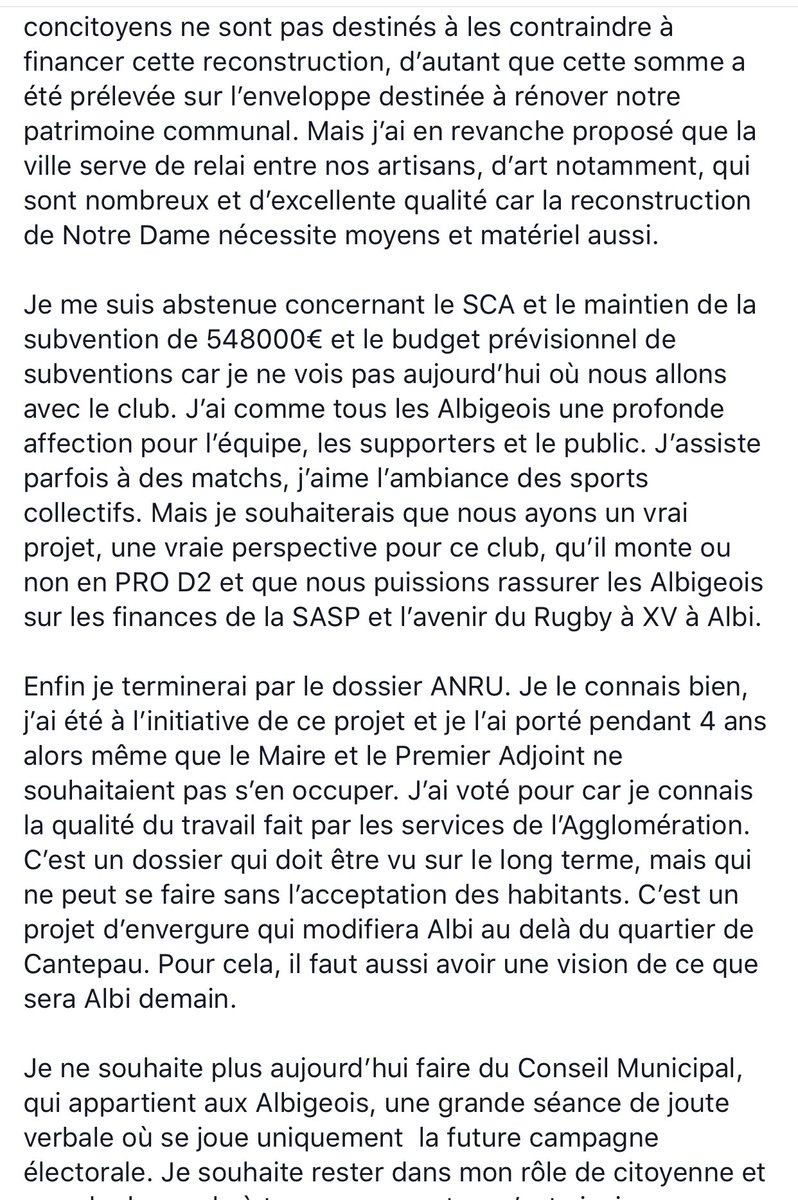 MRoquesetienne's tweet photo. Suite à l’article du #TarnLibre qui évoque mon unique prise de parole au Conseil Municipal du 25 juin, voici ce que je souhaite apporter comme éclairage #albi #viemunicipale @ladepeche81 @LeJournaldIci @laurentdub @100pour100infos https://t.co/AsA5qUpjMz