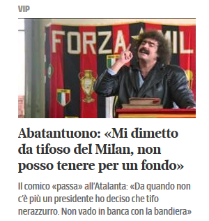 ComunqueMilan's tweet photo. La cosa ci rattrista e la spiegazione di #DiegoAbatantuono non ci persuade molto, ma ognuno è libero di pensarla come vuole. In ogni caso siamo certi che Donato Cavallo sia sempre con noi perché qualunque cosa accada, lui non violeréppe mai l'untìcesimo cumandaménto d'lla Pìppia. https://t.co/o7SbHq1pbG