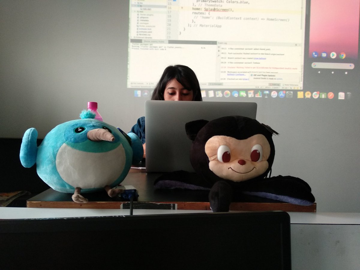 fluttervadodara's tweet image. When Dash meets Mona ft. @pblead26 
#flutterbootcampvadodara 
#flutterbootcamp19
#flutterdev