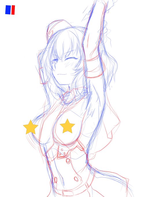 #このタグを見た人はラフ画とその完成絵を見せる
この後トリミングするけど 