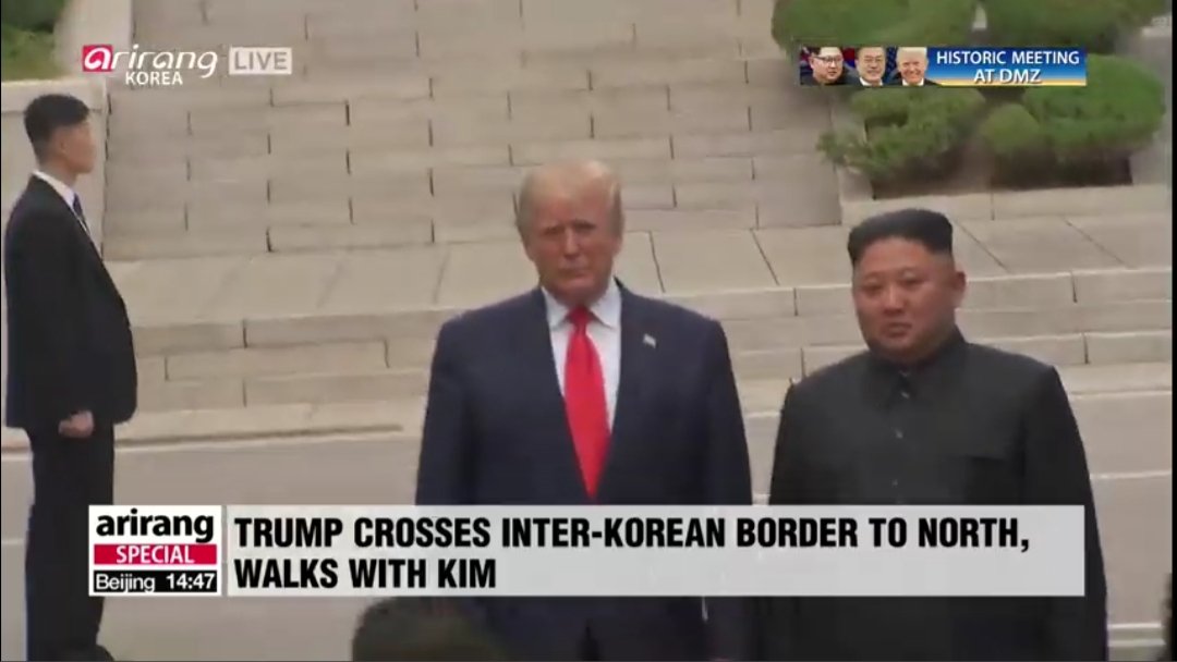 DrLokmanKaradag's tweet photo. Historical moment between Kim and Trump at DMZ in #Panmunjon border.
#USA #NorthKorea #SouthKorea
#Trump https://t.co/9wCNeSOq0u