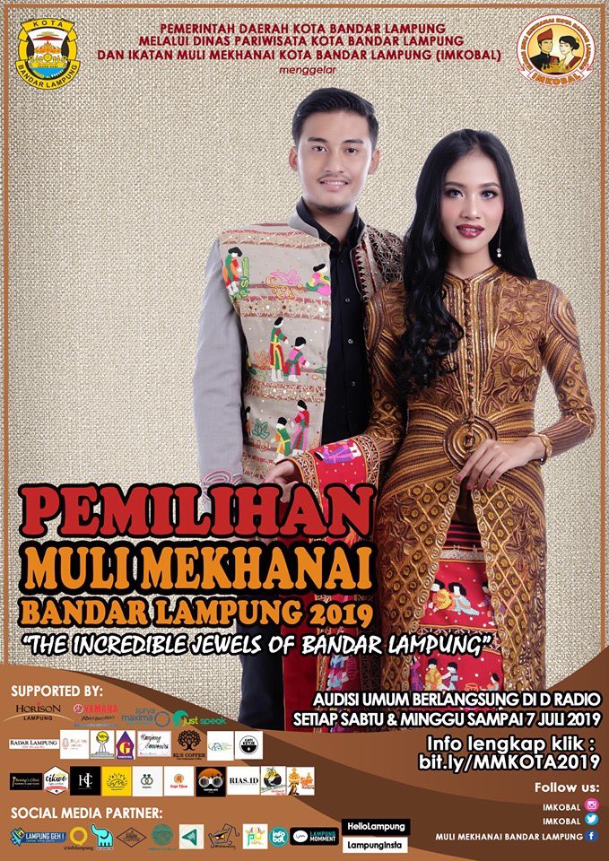 Gelaran Pemilihan Muli Mekhanai KOTA Bandar Lampung 2019. Info lengkap silakan Klik 👉 bit.ly/MMKOTA2019