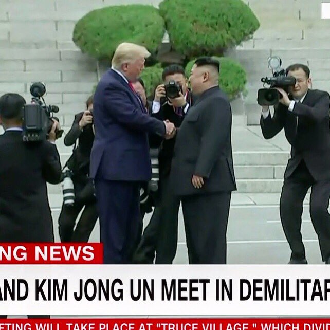 TheGraceKeh's tweet photo. As a Korean American, I find the American “president,” illegitimate as he is, stepping over onto North Korean soil for ABSOLUTELY NO REASON to be insulting & disgraceful. North Korea relinquished nothing and gained this crap. There is no strategy. Just a photo-op. #TrumpInKorea https://t.co/X8ygp9D9wh