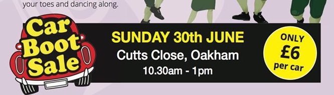 Today’s car boot sale is at 10.30am!

#oakhamfestival