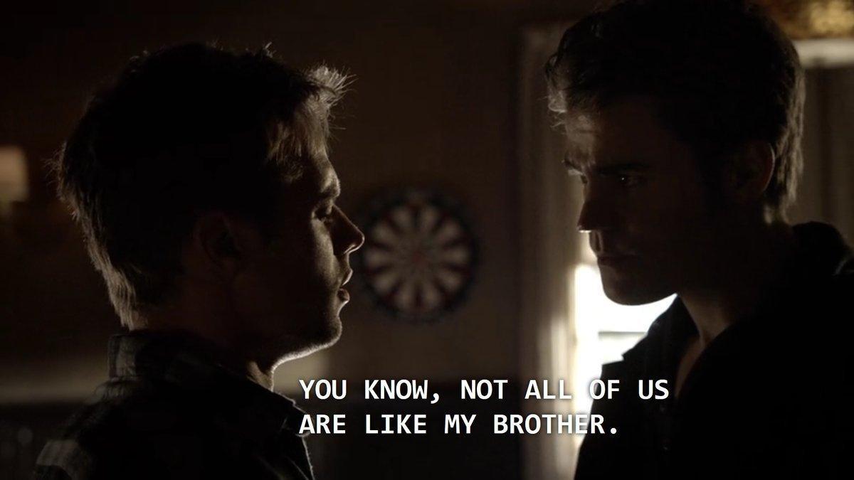 wait let's go back to stefan's lack of character development. how can he go from saying that he was worse than damon in season 2 to "not all of us are like my brother" in season 5. Here is just another example of stefan salvatore being inconsistent and not making any sense.