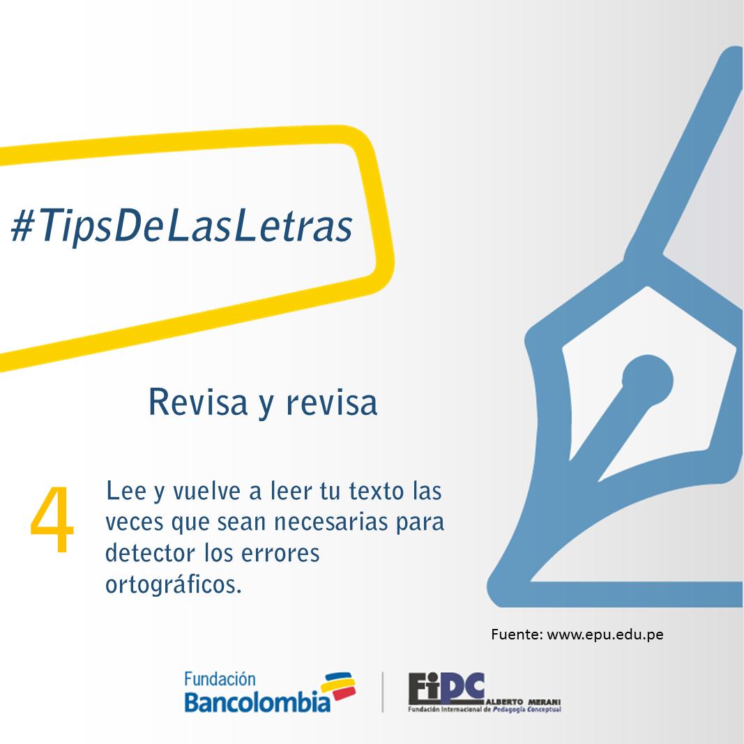 LasletrasvanCol's tweet photo. #TipsDeLasLetras. Es importante revisa y revisar el texto que escribiste para identificar errores. https://t.co/ZMRPgPitdN