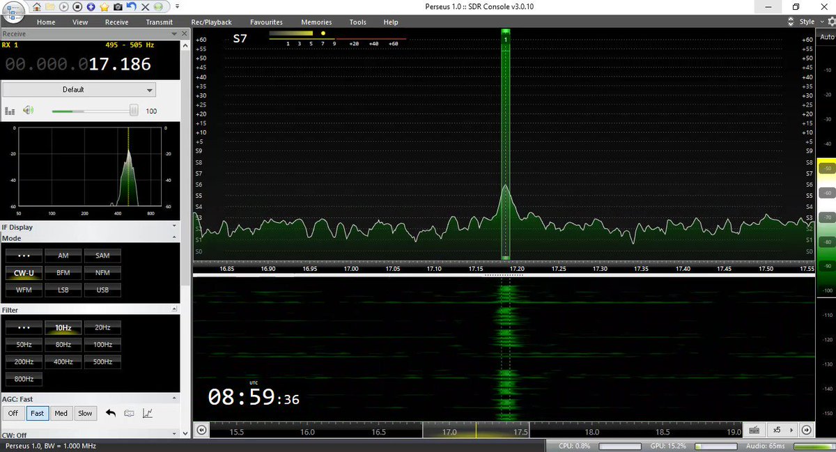 Giuliano_Peroni's tweet image. Today great signal from #grimeton with Alexanderson transmitter at 17,2kHz #saq #sdrconsole #vlf #miniwhip #perseus