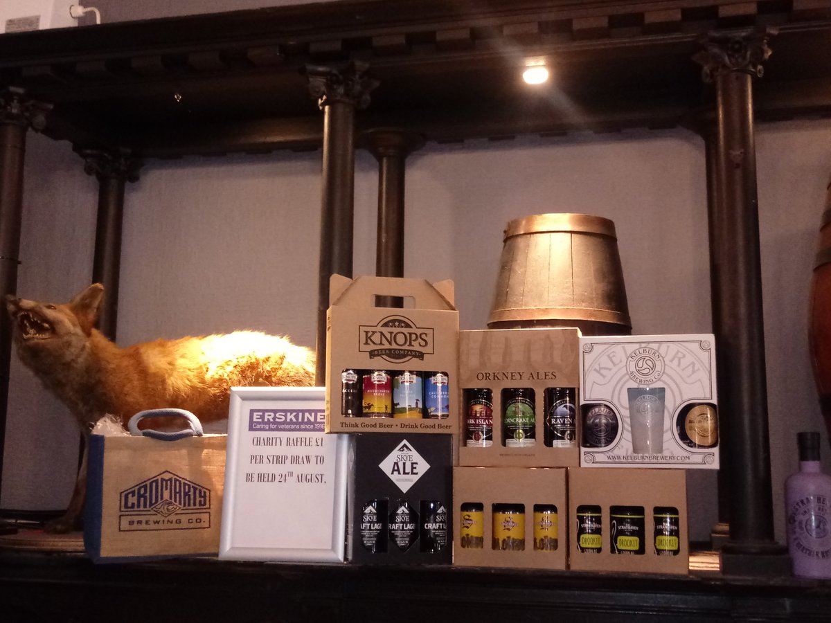 Another massive thank you to all the breweries and businesses who donated prizes for our cause -<a href="/kelburnbrewery/">Kelburn Brewery</a>; @Knops_Beer; <a href="/CromartyBrewing/">Cromarty Brewing</a>; <a href="/IsleofSkyeBrew/">Isle Of Skye Brewing</a> ; <a href="/Orkneybrewery/">The Orkney Brewery</a> ; <a href="/StrathavenAles/">Strathaven Ales</a> and <a href="/GantryPaisley/">Gantry Paisley</a>. And no, the stuffed fox is not part of the prizes, so don't ask!