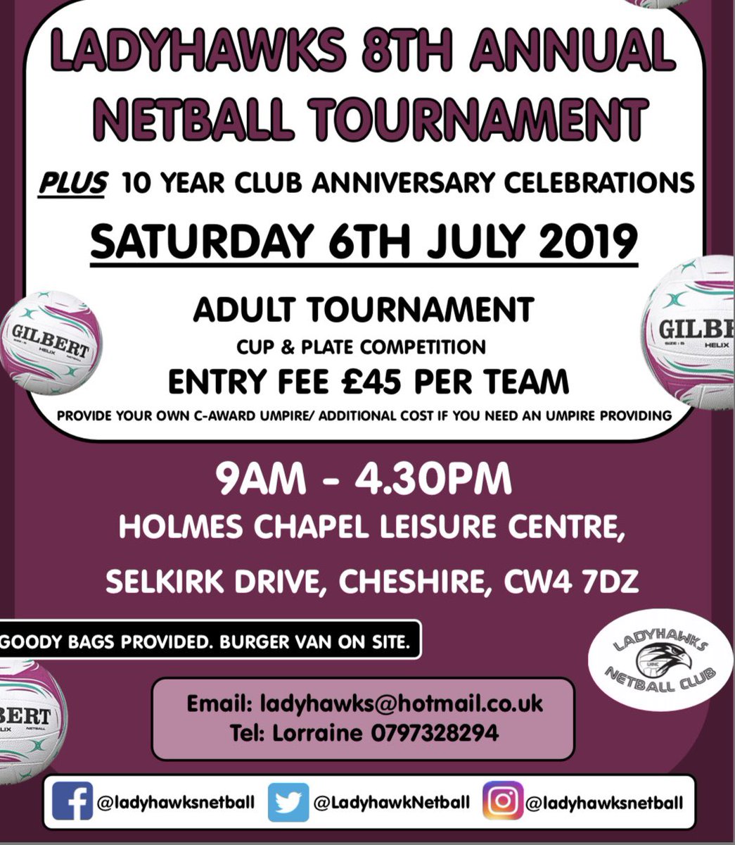 Less than a WEEK to go!!💃🏼🏀 We’re very excited for our Adults netball tournament next Saturday! The weather looks amazing too so it should be a great day☀️😎🏃🏼‍♀️#netball #netballfamily #netballtournament #southcheshire #cheshirenetball