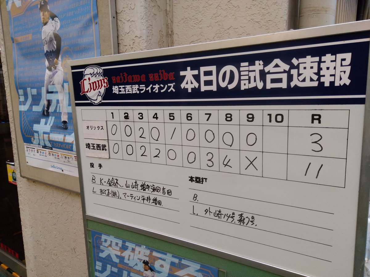 ট ইট র ゆっち 西武鉄道はライオンズの試合結果掲示してくれんのか ｽｹﾞｰ