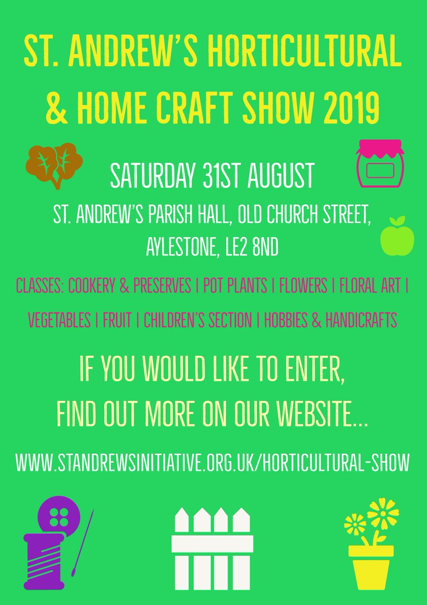 We are holding our very first Horticultural &amp; Home Craft Show on Saturday the 31st of August. If you would like to enter you can find out more information on our website; standrewsinitiative.org.uk/horticultural-…. #horticulturalshow #aylestone #aylestonevillage #leicester #leicestershire