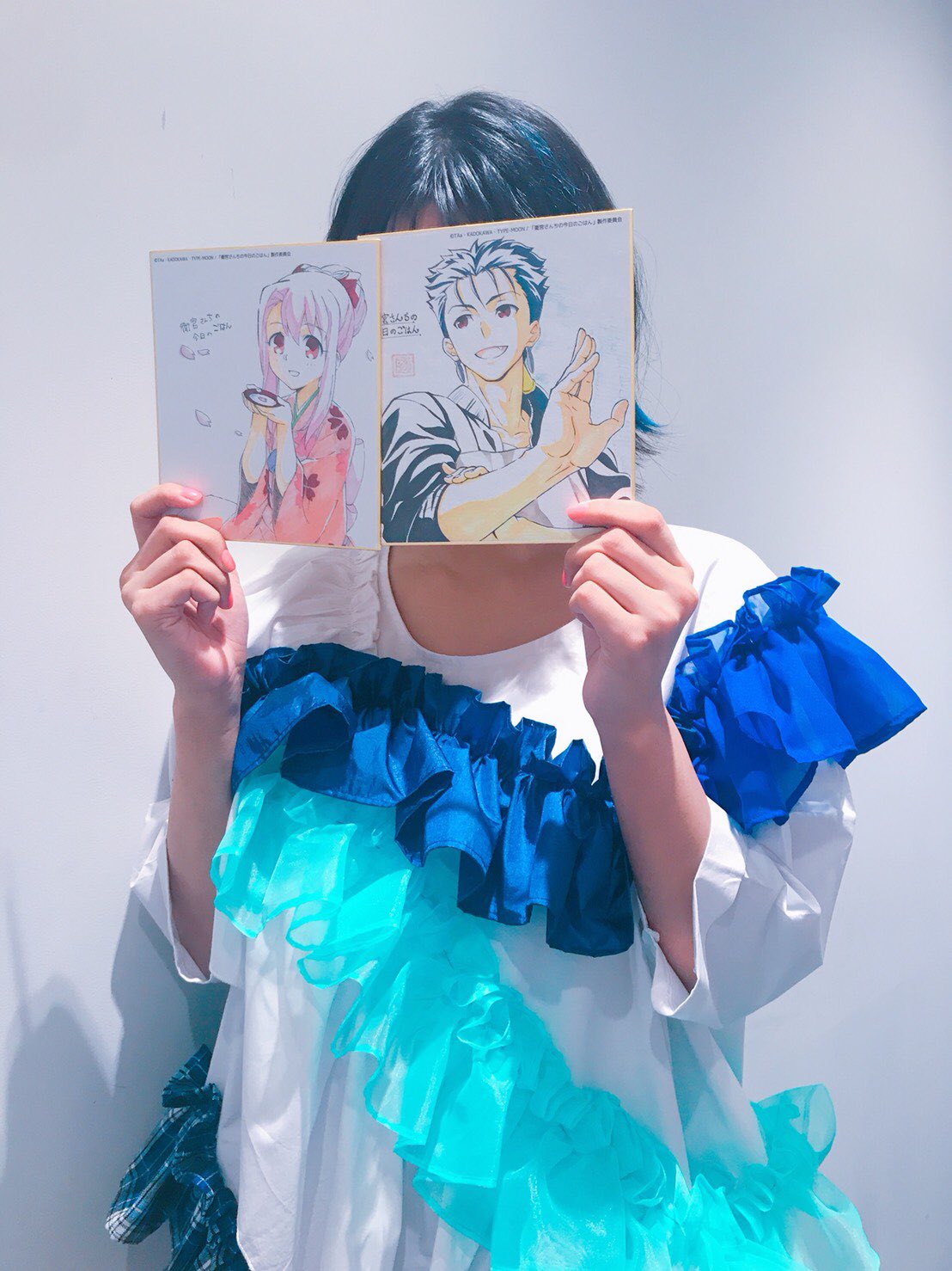 三月のパンタシア みあ スペシャルイベント 衛宮さんちの今日の晩餐会 に参加させて頂きました Edテーマ コラージュ を歌ったよ イベント はじまりからしっかり参加しました 朗読劇素晴らしかったなぁ 今日もお腹がすいた グッズの色紙