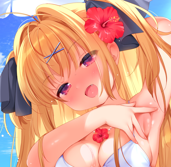 【宣伝】発売中の電撃萌王8月号の、付録冊子「おとなの萌王 キュン♥とするカノジョの水着本」にイラスト1枚描かせていただきました。お気に入りのイラストなので是非誌面で見ていただきたいです。よろしくお願いします! 