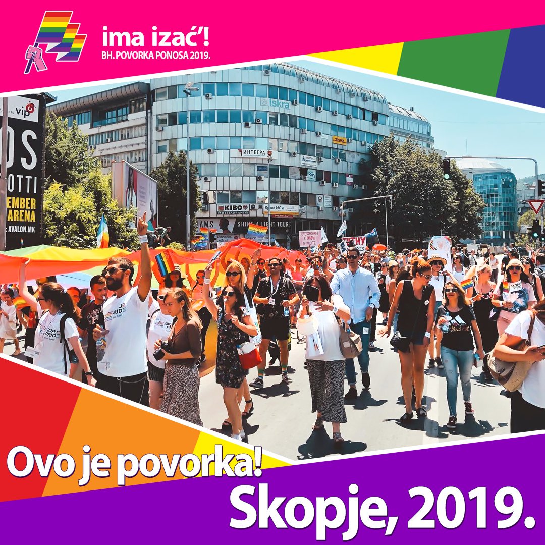 BHpovorkaponosa's tweet photo. 🏳️‍🌈 OVO JE POVORKA PONOSA! 🏳️‍🌈
Naša regija od jučer je bogatija za dvije nove povorke ponosa, u Skopju i u Mariboru, a u septembru ćemo zaokružiti Balkan i sa prvom Bosanskohercegovačkom povorkom ponosa!
#imaizac #solidarnost #sloboda #ljubavjeljubav #bhpovorkaponosa https://t.co/eJlaTCxpSW