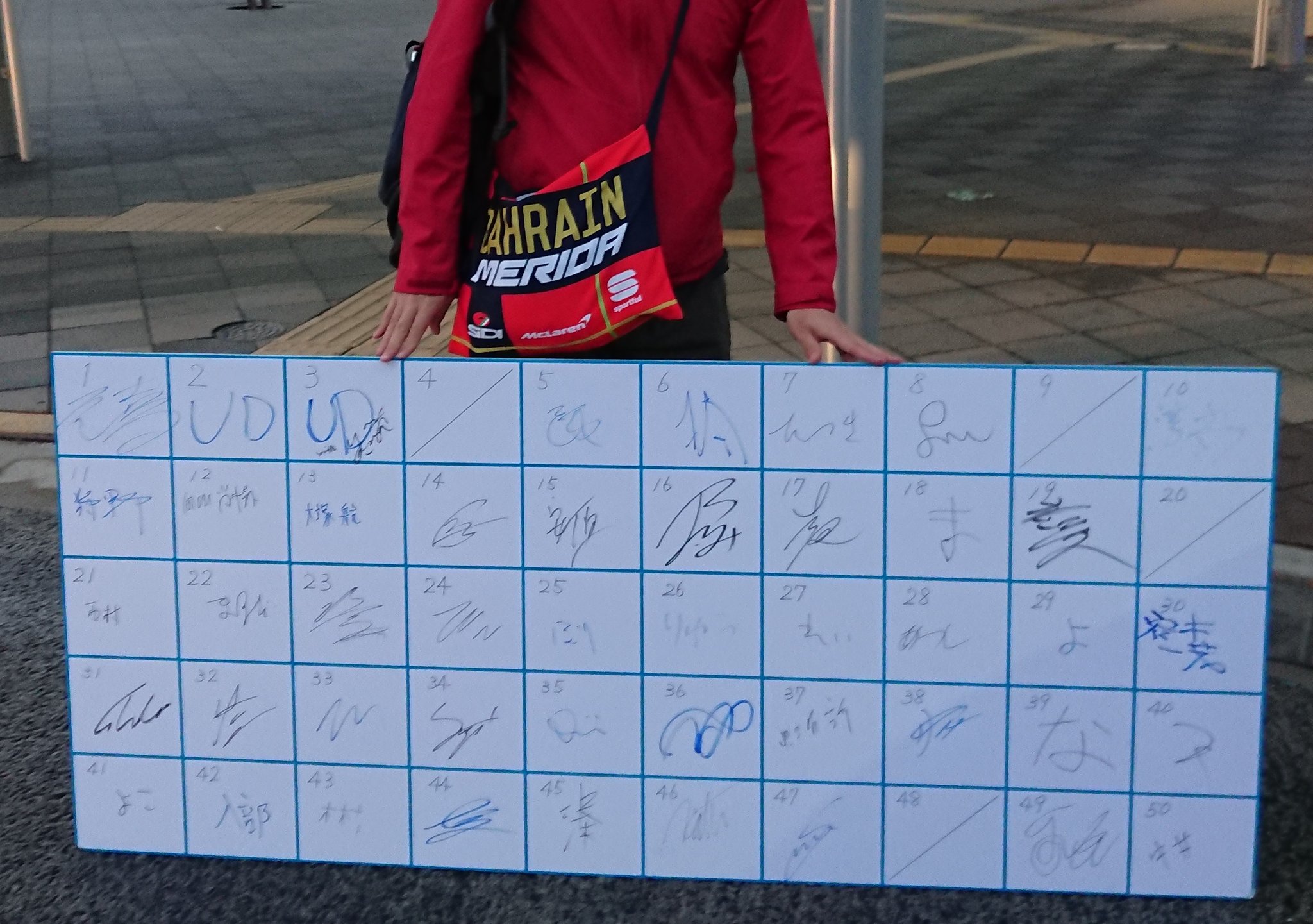 てんげるまん Tengelmam 頂いた全日本選手権ロードレース男子エリートのサインボード 電車で持って移動してるんですが めっちゃ周りの人に見られます そりゃそうだ 笑 T Co Dy6p5pydna Twitter